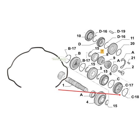 Ressort synchro circlip - ressort,